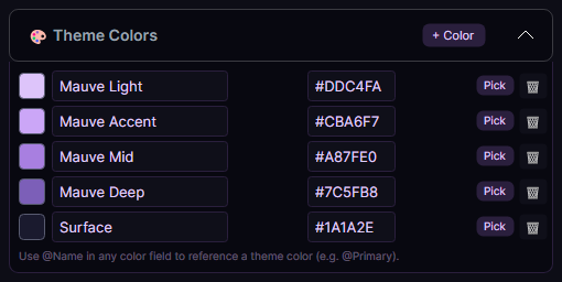 Theme Colors screenshot